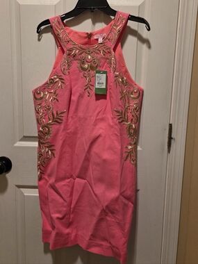 Lilly Pulitzer Tina Stretch Shift Size 14 Coral Nwt